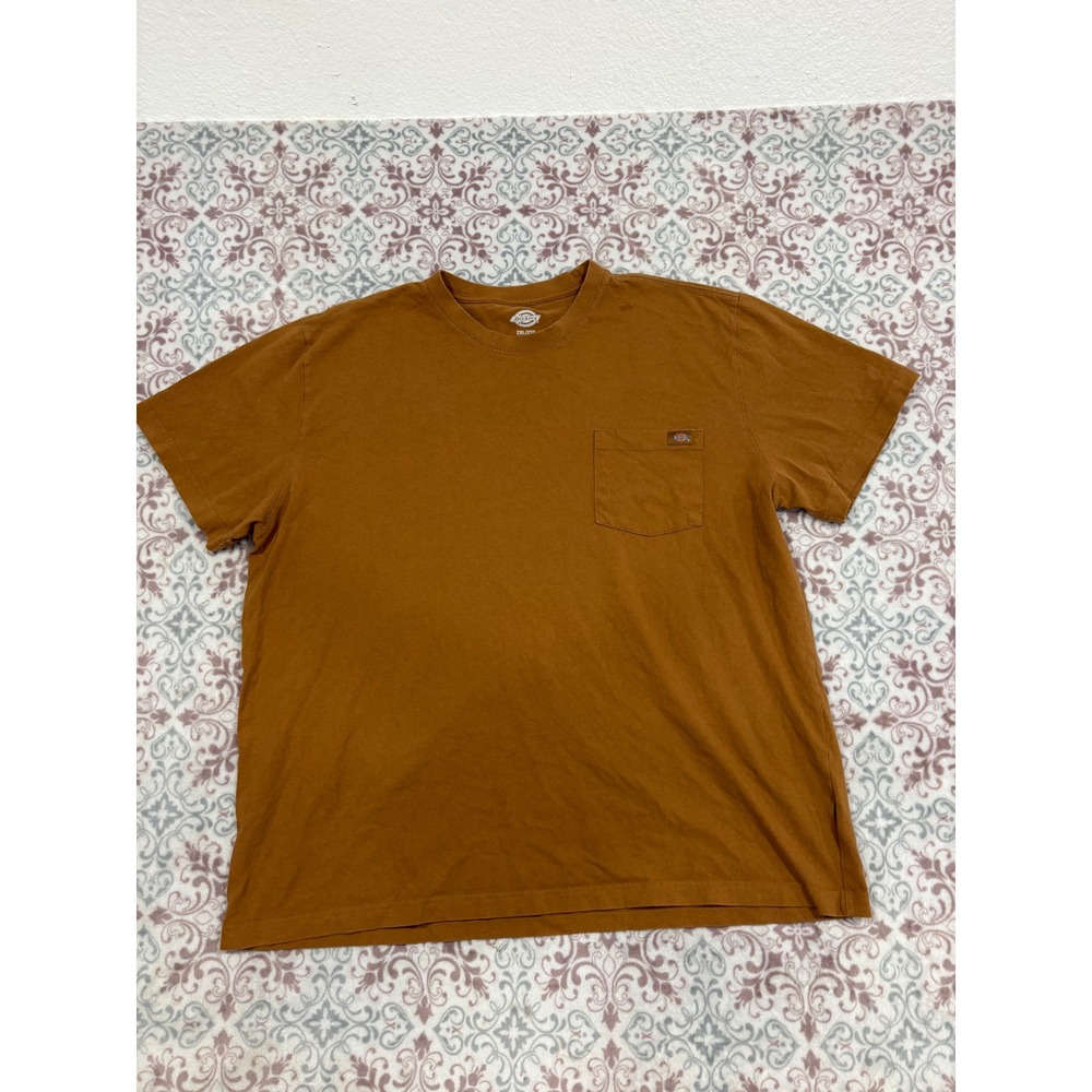 Dickies Mens 2XL Brown Pocket T-Shirt Make Skate Suppliers Graphic Tee